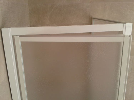 Box doccia acrilico - 2 lati, fisso piu' battente - Misura: 80 x 75 x h185 