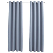 Tende Oscuranti | Tende Blackout con Anelli in Metallo 2 pz Grigie 140x245 cm