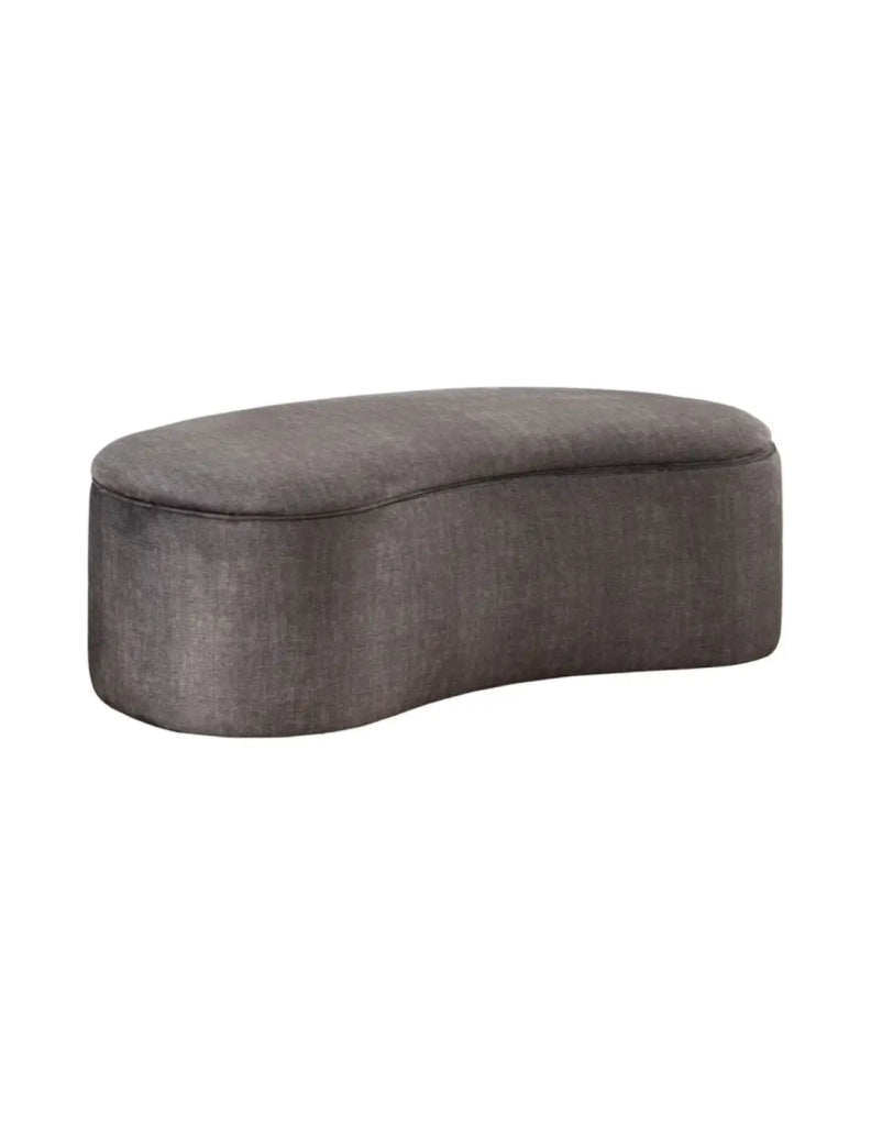 Pouf contenitore NYJY in velluto – Grigio grafite – 120 x 40 x 50 cm