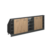 Set di mobili sottotetto Rion Rovere artigianale/Antracite Set di 5 Vicco