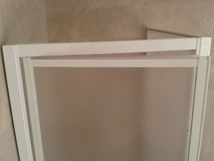 Box doccia acrilico - 2 lati, fisso piu' battente - Misura: 90 x 75 x h185 