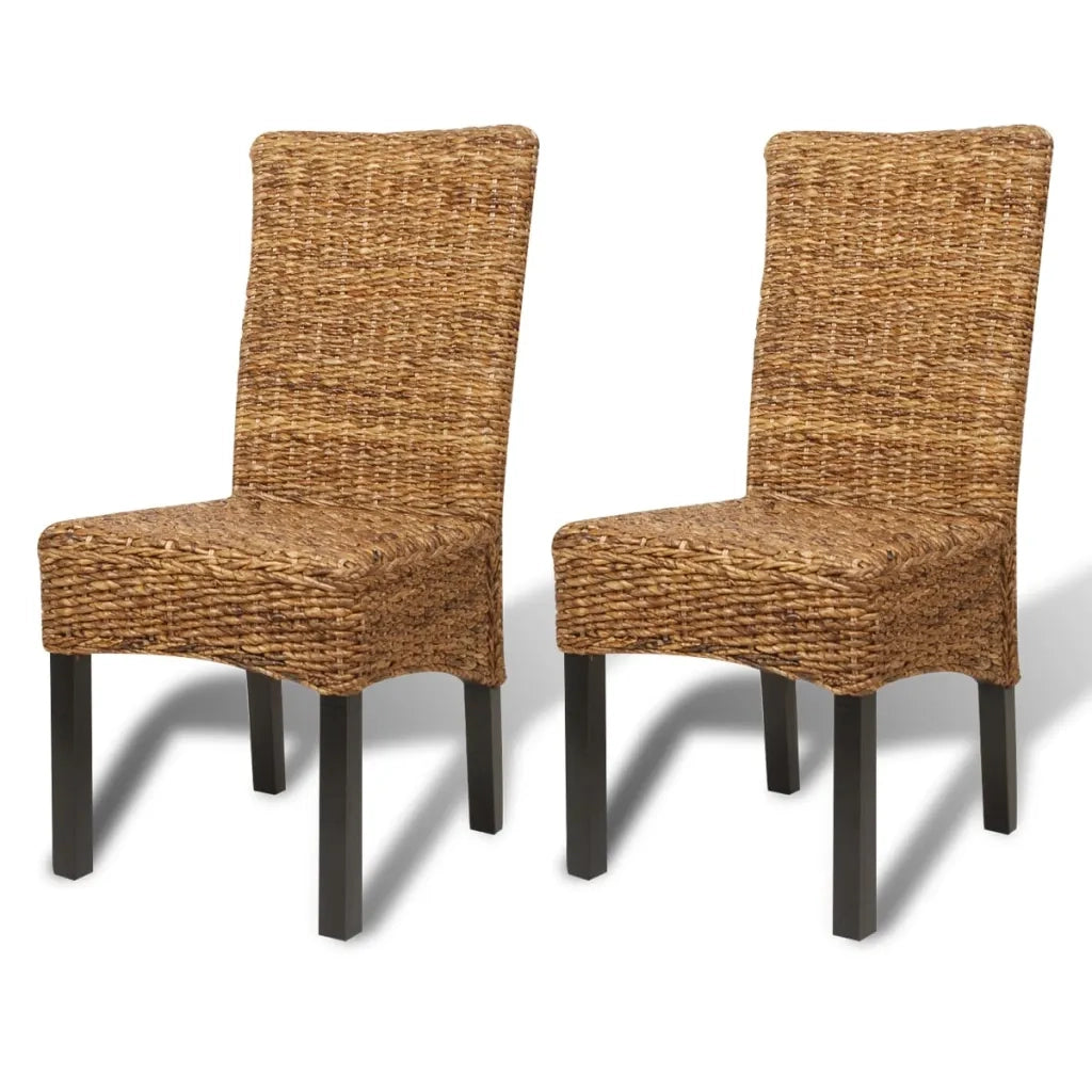 Sedie da Pranzo 2 pz in Abaca e Legno Massello di Mango cod mxl 22578