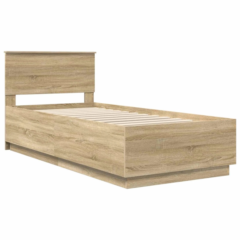 Struttura del letto Rovere Sonoma 90 x 190 cm Legno multistrato