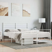 Giroletto con Testiera e Pediera Metallo Bianco 120x190 cm 352383