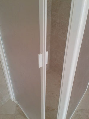 Box doccia acrilico - 2 lati, fisso piu' battente - Misura: 65 x 90 x h185 