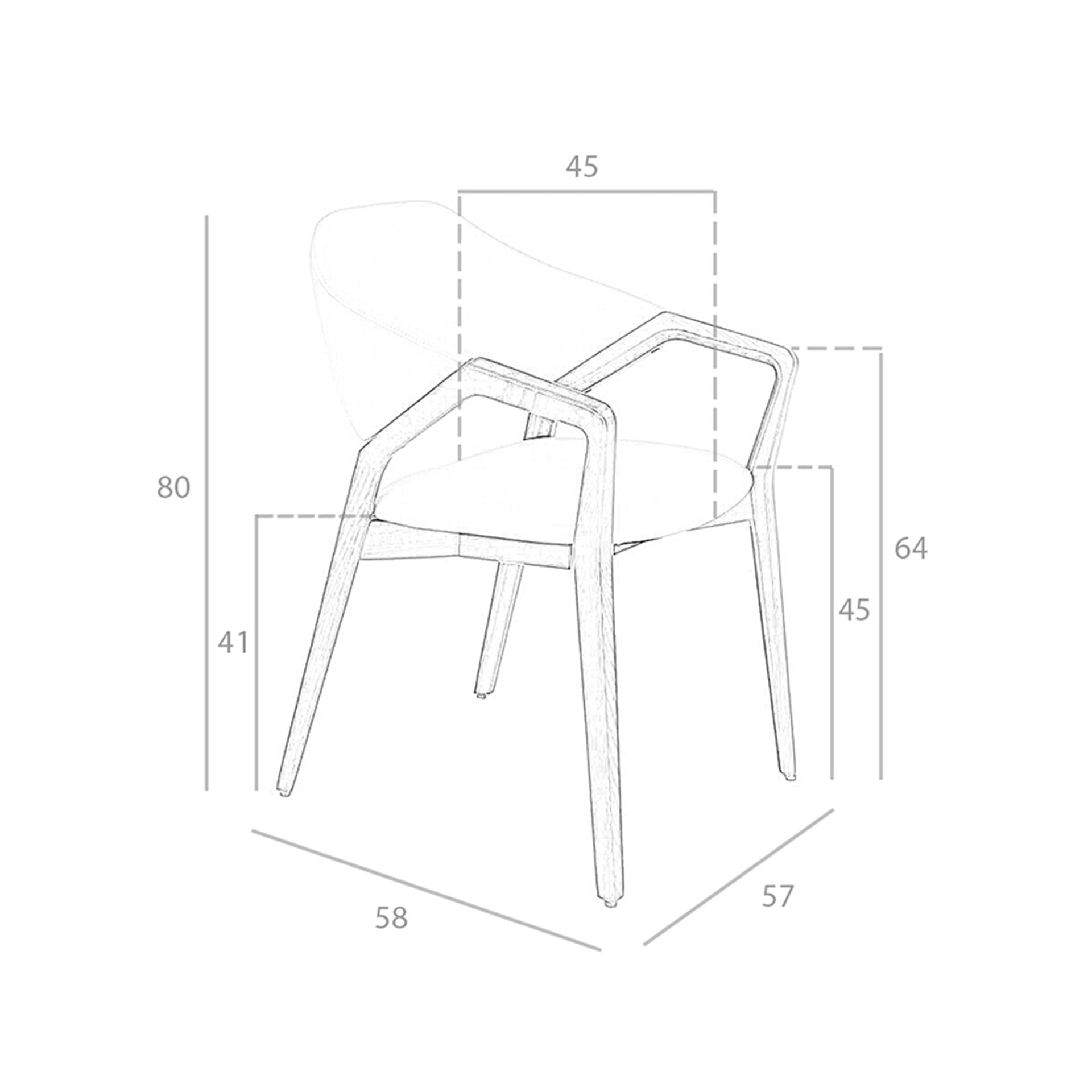 Sedia in ecopelle visone