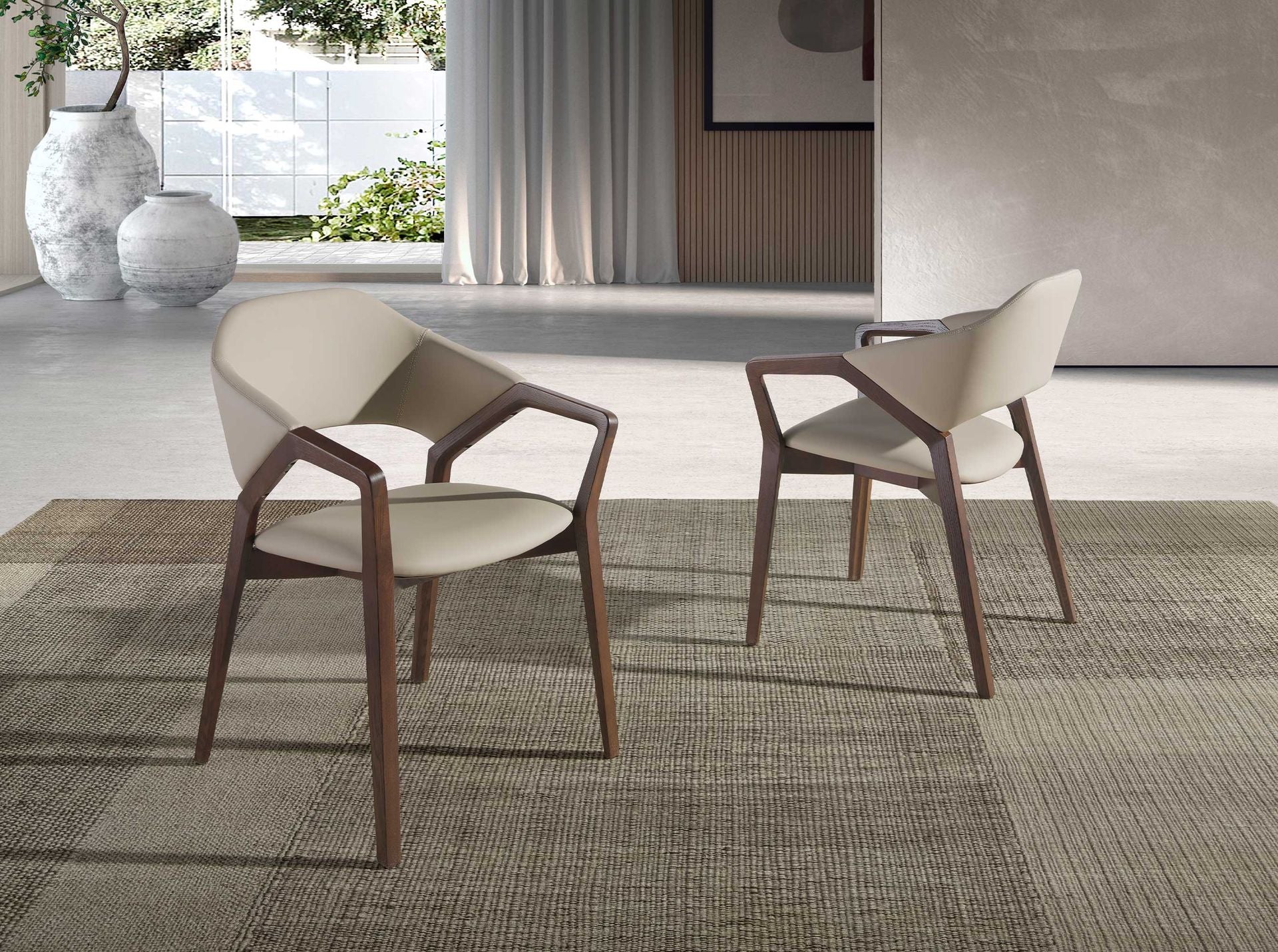 Sedia in ecopelle visone