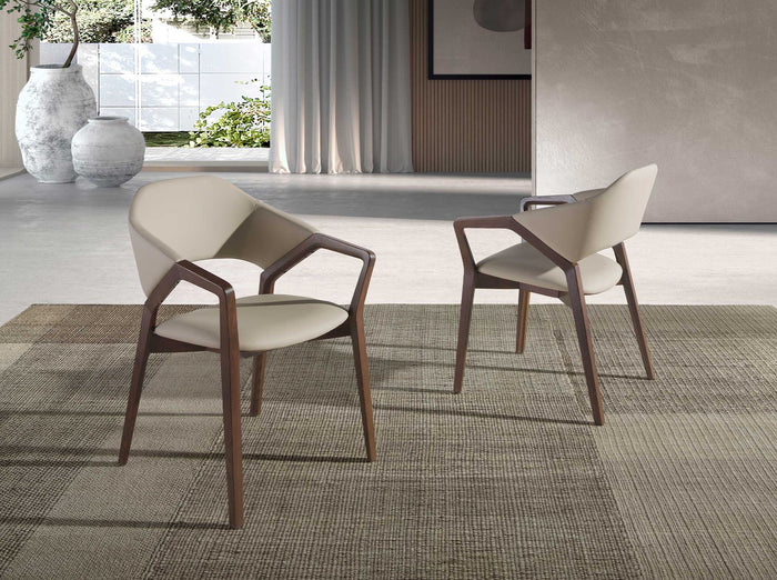 Sedia in ecopelle visone