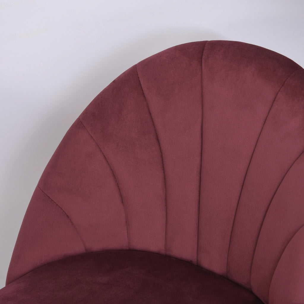 Set 2 Sedie da Pranzo in Velluto ¨C Minimal ¨C Bordeaux, Metallo Nero, 52x54x79 cm
