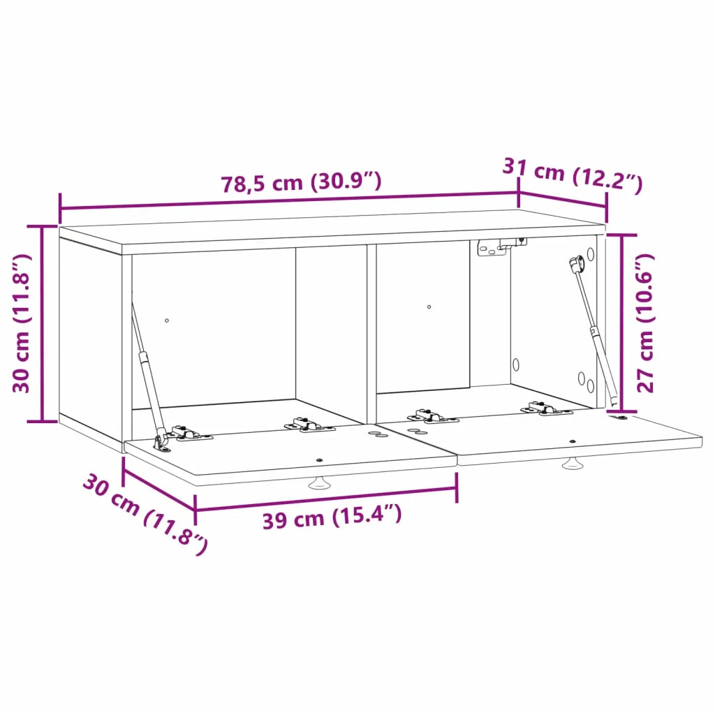Mobile Porta TV da Muro Bianco 78,5 x 31 x 30 cm 898035