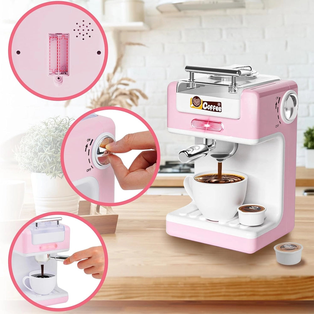 Elettrodomestici Cucina Gioco Rosa Planetaria Macchina Caffè Tostapane Frullatore