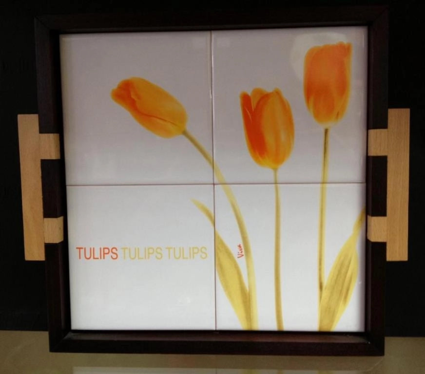 Tulips vassoio quadrato 30cm 1425 ceramica viva