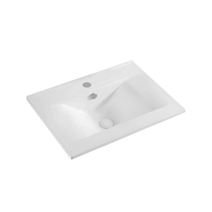 Lavabo sopra-piano bianco con foro rubinetto cm 62x46