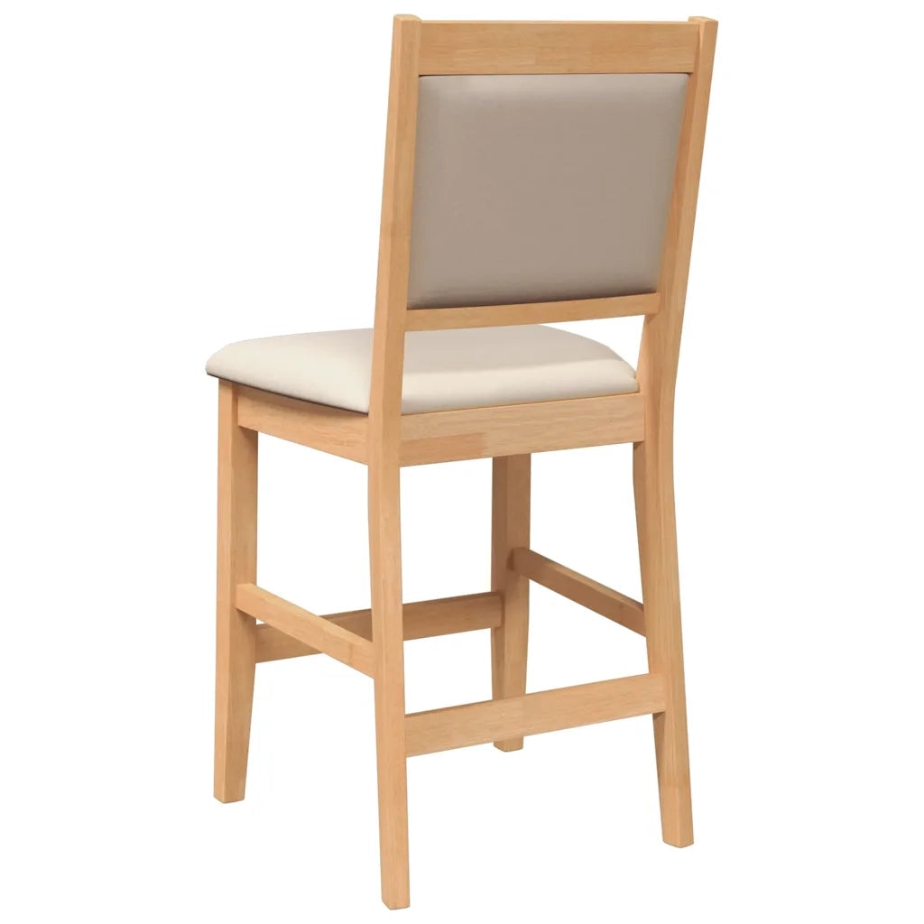 Sgabelli da Bar con Cuscini 2pz Naturale Legno Massello Hevea 4102565