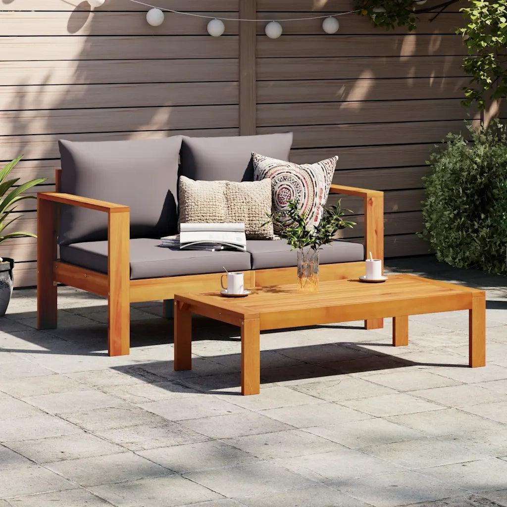 Divano da Giardino con Cuscini 2 Posti-Sofa da giardino Legno Massello di Acacia 626629