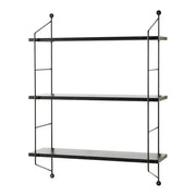 Mensola da parete a 3 ripiani 48 x 15 x 64 cm effetto marmo nero 03_0007065