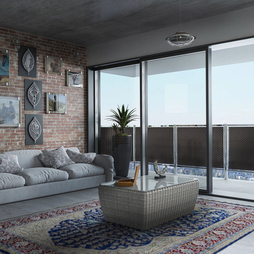 Telo di copertura per balcone in tecnorattan KADAX 1x7M Marrone Scuro Tappetino per balcone Terrazza Premium
