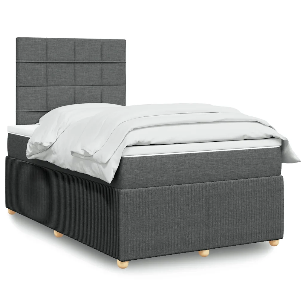 Giroletto a Molle con Materasso Grigio Scuro 120x190cm Tessuto 3294296