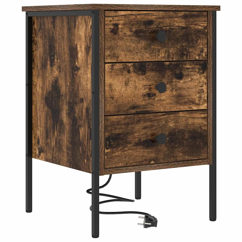 vidaXL Mobiletti da Notte 2 pcs Rovere fumo 42 x 41 x 61 cm
