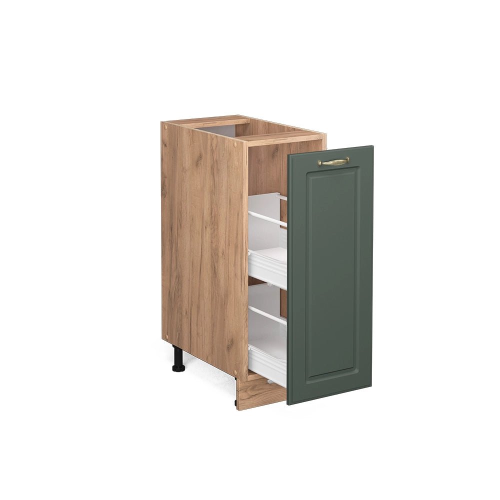 Armadio cucina dispensa alto Fame-Line Verde-oro rustico/Rovere dorato 30 cm, PL Marmo Vicco