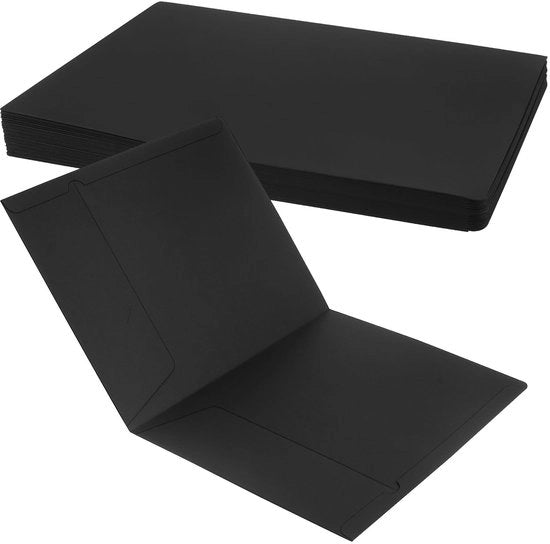 Documenti in Carta Kraft 30 Pack - A4 - Mappen Presentazione - Nero - Mappen con Fermo Foglio - Due Tasche - Mappen in Cartone - Materiale Resistenente - Mappen Documenti