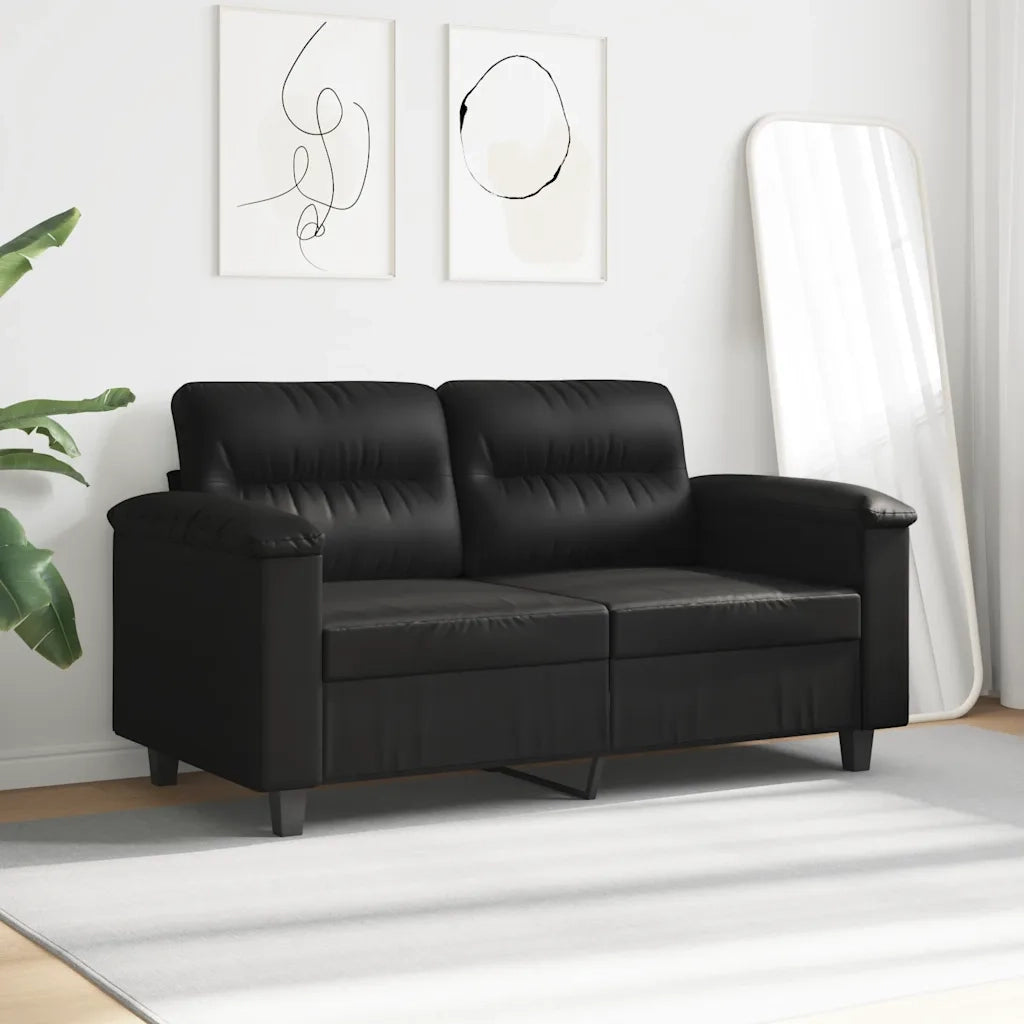 Divano a 2 Posti Nero 120 cm in Tessuto Microfibracod mxl 109374