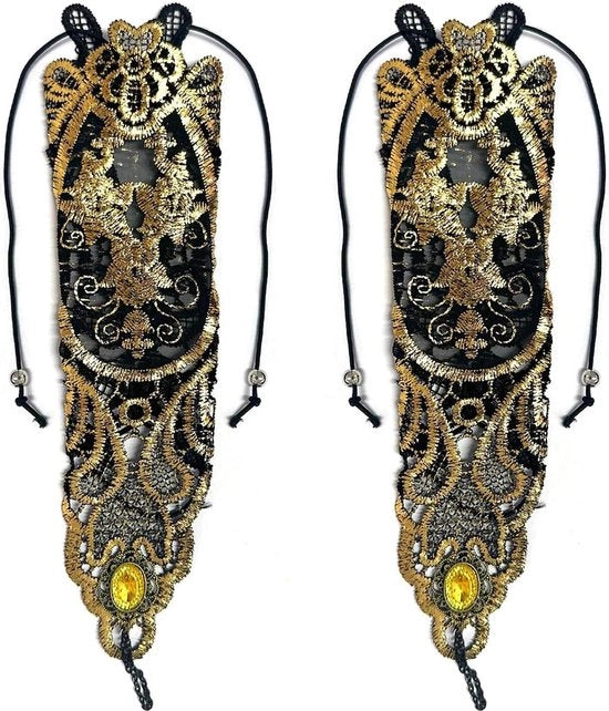 Collane a fascia con motivi floreali in oro - Decorazione per abito da donna.