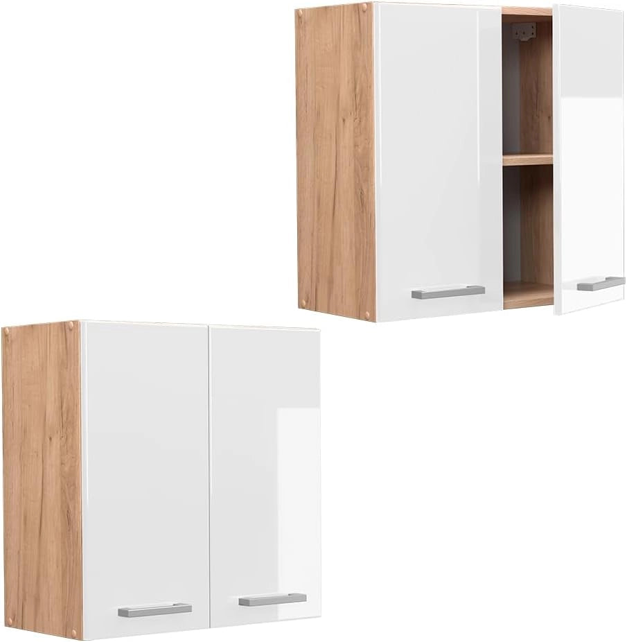 Pensile da cucina R-Line, Bianco lucido, 60 cm, per la libera combinazione all'interno di sistemi cucina modulari