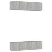 Mobili TV 4 pz | Armadietto TV | Mobile Porta TV Grigio Cemento 60x30x30 cm in Legno Multistrato