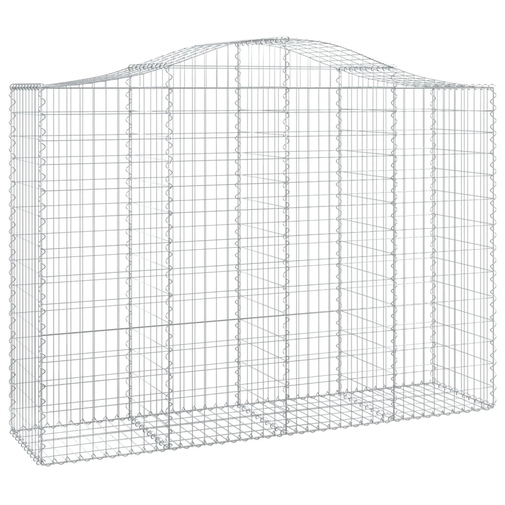 Set di 9 gabbioni ad arco per recinzione gabbia o muro di contenimento 200 x 50 x 140/160 cm ferro zincato argento 02_0041259