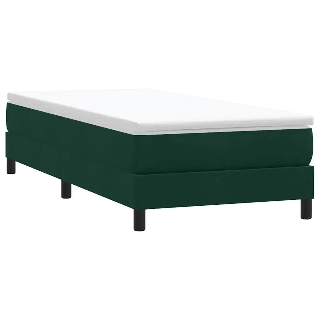 vidaXL Letto a Molle senza Materasso Verde Scuro 100x220 cm Velluto