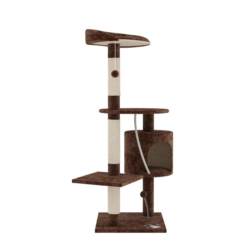 Albero per Gatto con Graffiatoio Cuccia Giocattolo Gatti Parco Giochi Tiragraffi in Sisal Naturale