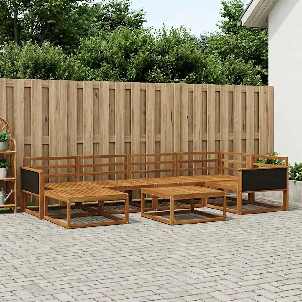 Set di divani da esterno 7 pcs Naturale