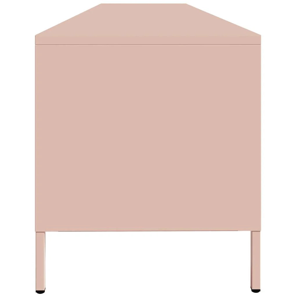 Mobile porta TV con ampio vano contenitore 202 x 39 x 43 cm design moderno e robusto in acciaio laminato a freddo rosa 02_0055633