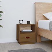 Comodino-Tavolino da notte Marrone Ambrato 40x34x45 cm in Legno Massello di Pino 869381