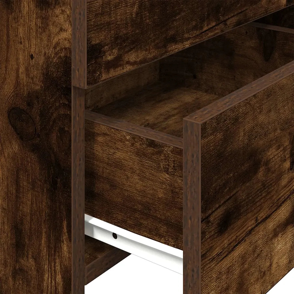 Comodini 2 pz con 2 cassetti Rovere Affumicato 40x36,5x62 cm