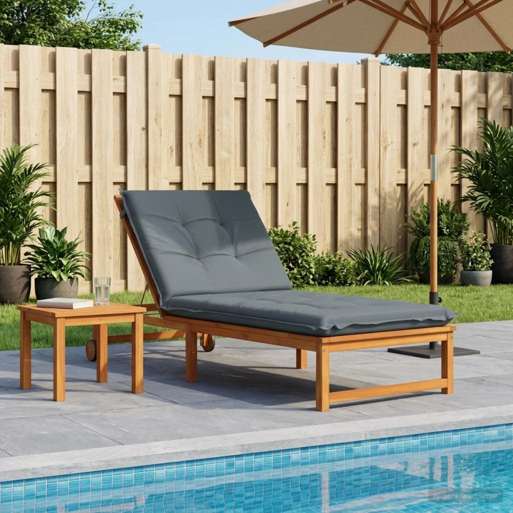 Cuscino per Lettino GEMERT 100% Poliestere Blu 190 x 80 x 9 cm 947432
