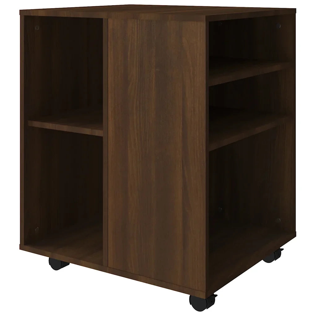 Mobile contenitore moderno con ruote 60 x 53 x 72 cm in legno composito marrone 02_0048261
