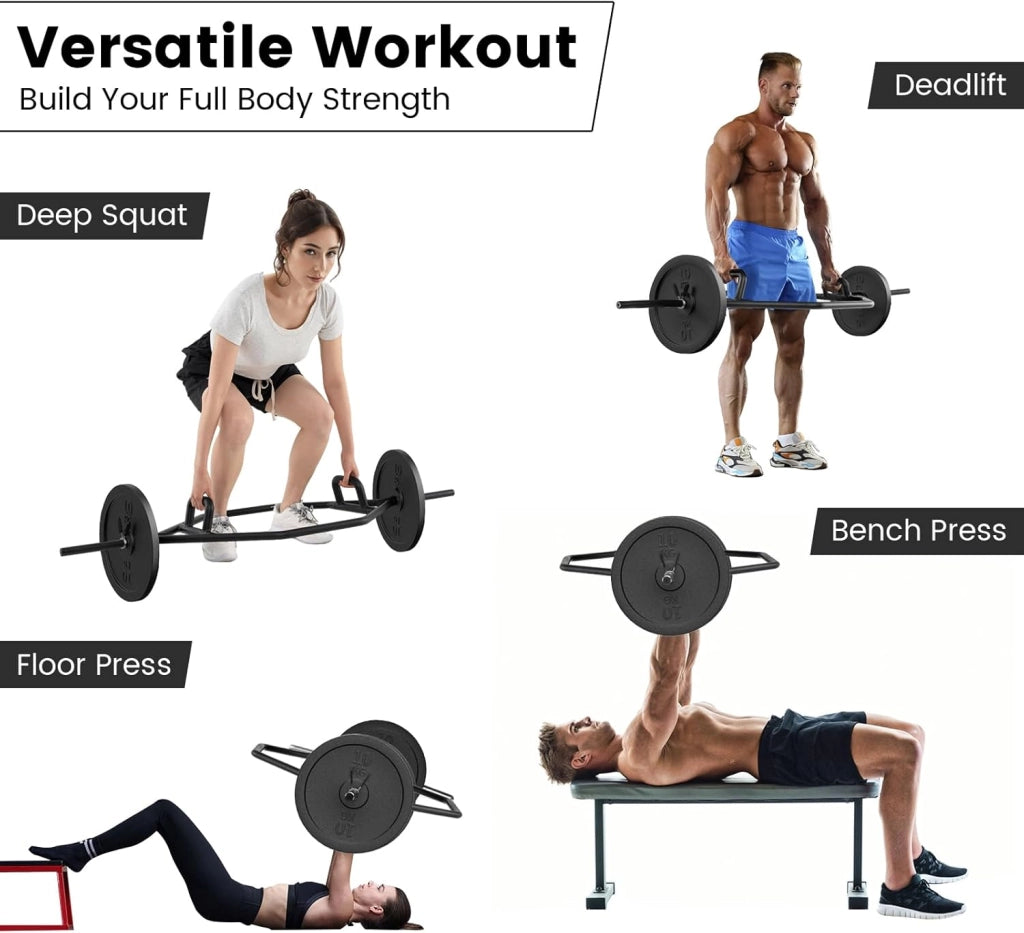 Trap Bar, Manubrio Esagonale con Manico Pieghevole, Barbell Barra Olimpica, Hex Bar Deadlift in Acciaio con Chiusura a Molla, Asta Esagonale fino a 226 kg per Casa e Palestra