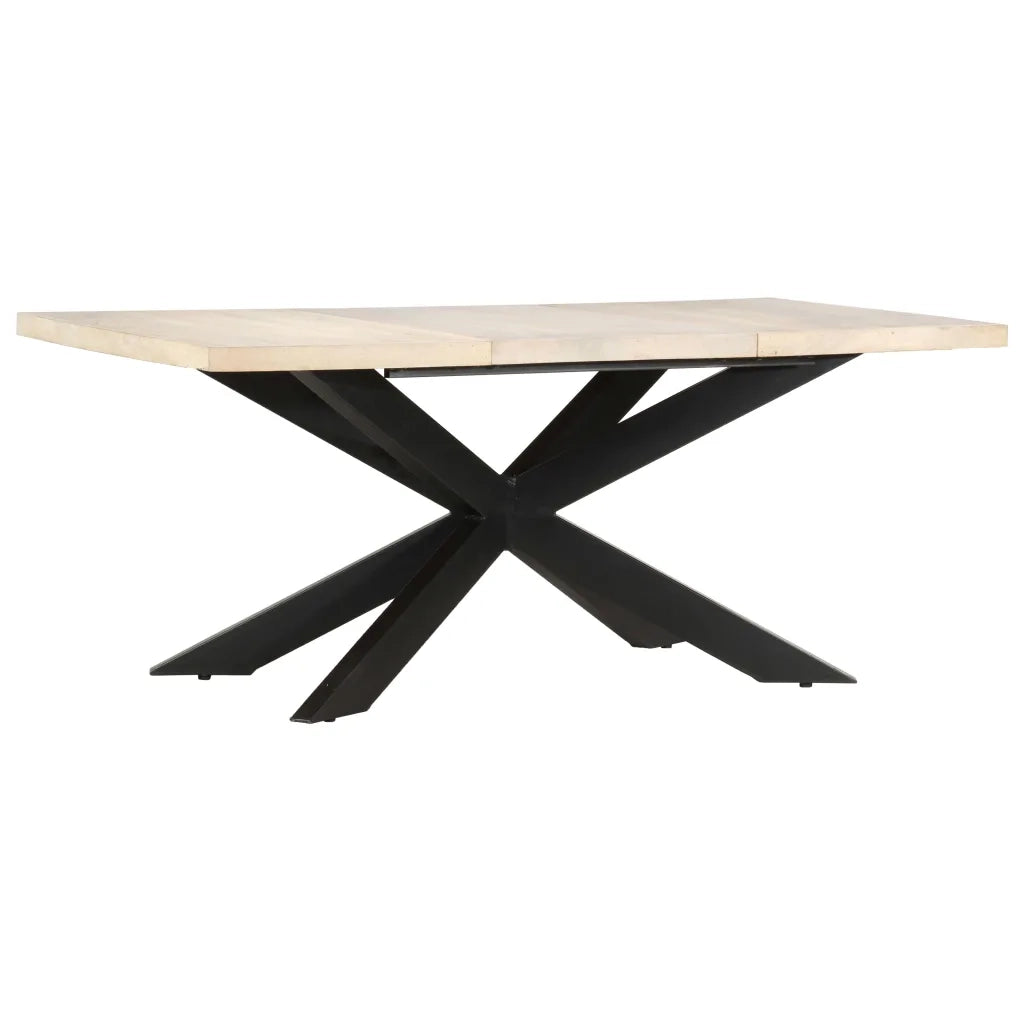 Tavolo da Pranzo 180x90x76 cm in Massello di Mango Sbiancato 285964