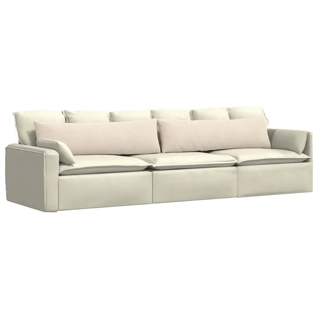Cuscini da Divano 2 pz-Set di 2 Cuscini per Sofa Beige 145 x 40 cm Tessuto