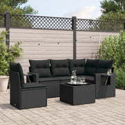 Set Divano da Giardino 6 pz con Cuscini Nero in Polyrattancod mxl 114536