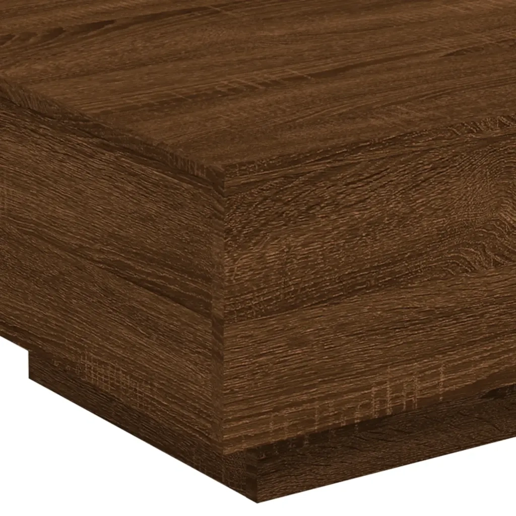 Tavolino da salotto | Tavolino da caff¨¨ | Tavolino da Soggiorno con Luci LED Rovere Marrone 55x55x31 cm