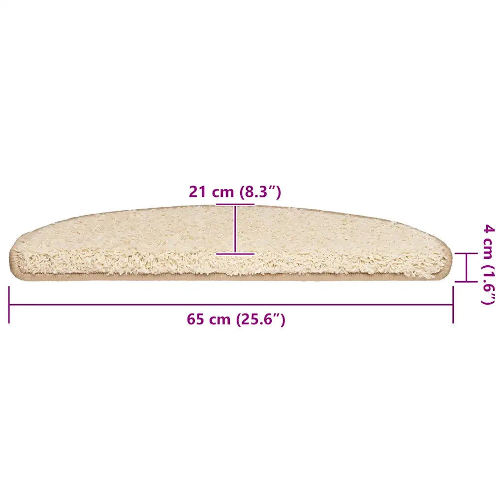 Tappetini per scale 20 pz 65x21x4 cm Crema Semicircolari Grandi 3365849