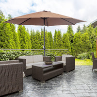 Ombrellone da Giardino 3x2.45 m Palo Ø38 mm in Acciaio Inclinabile Caffè