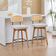 Sedia a dondolo con schienale alto ergonomico in velluto beige