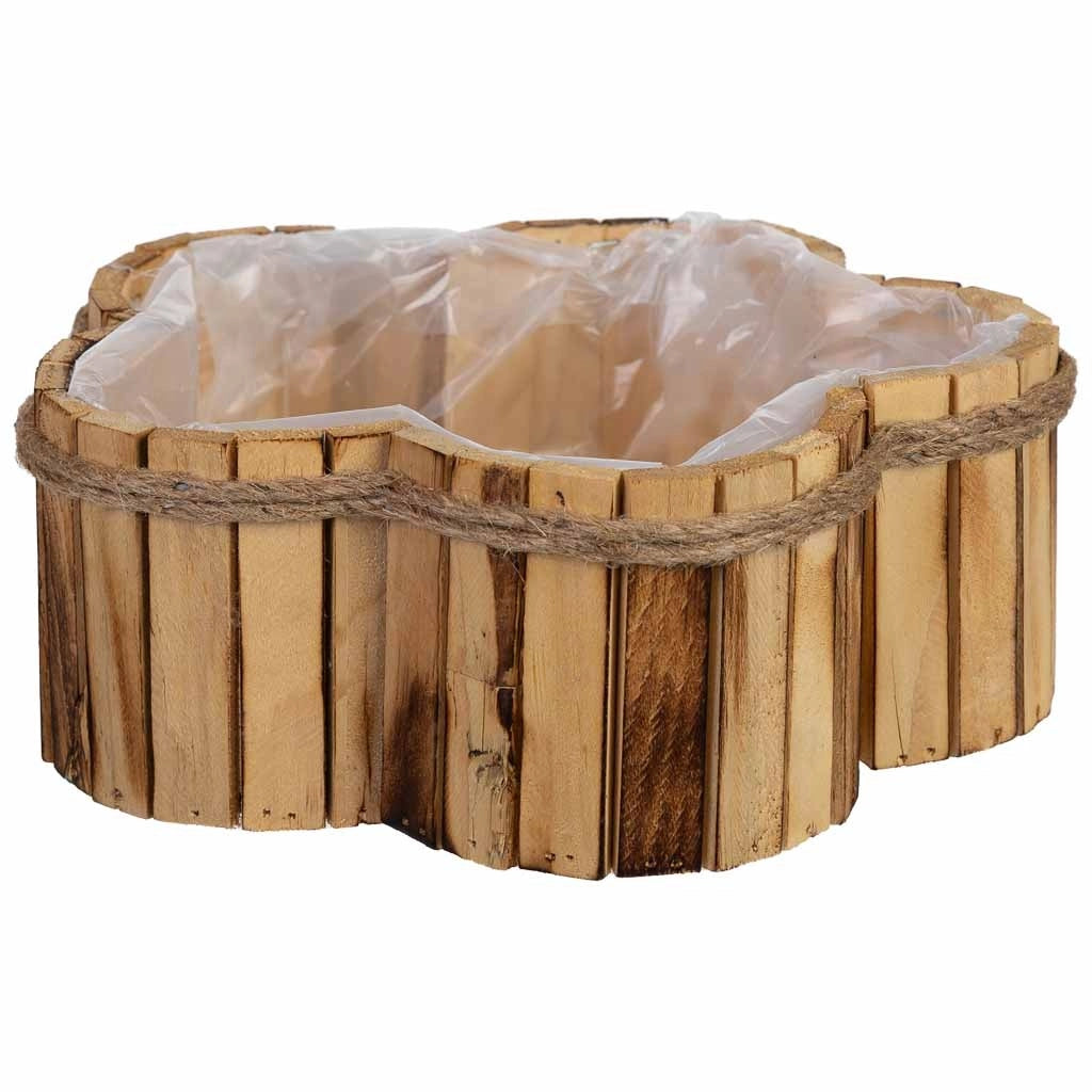 Cesto in legno a forma di fiore 26x26x10h cm