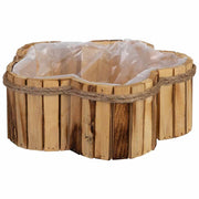 Cesto in legno a forma di fiore 26x26x10h cm