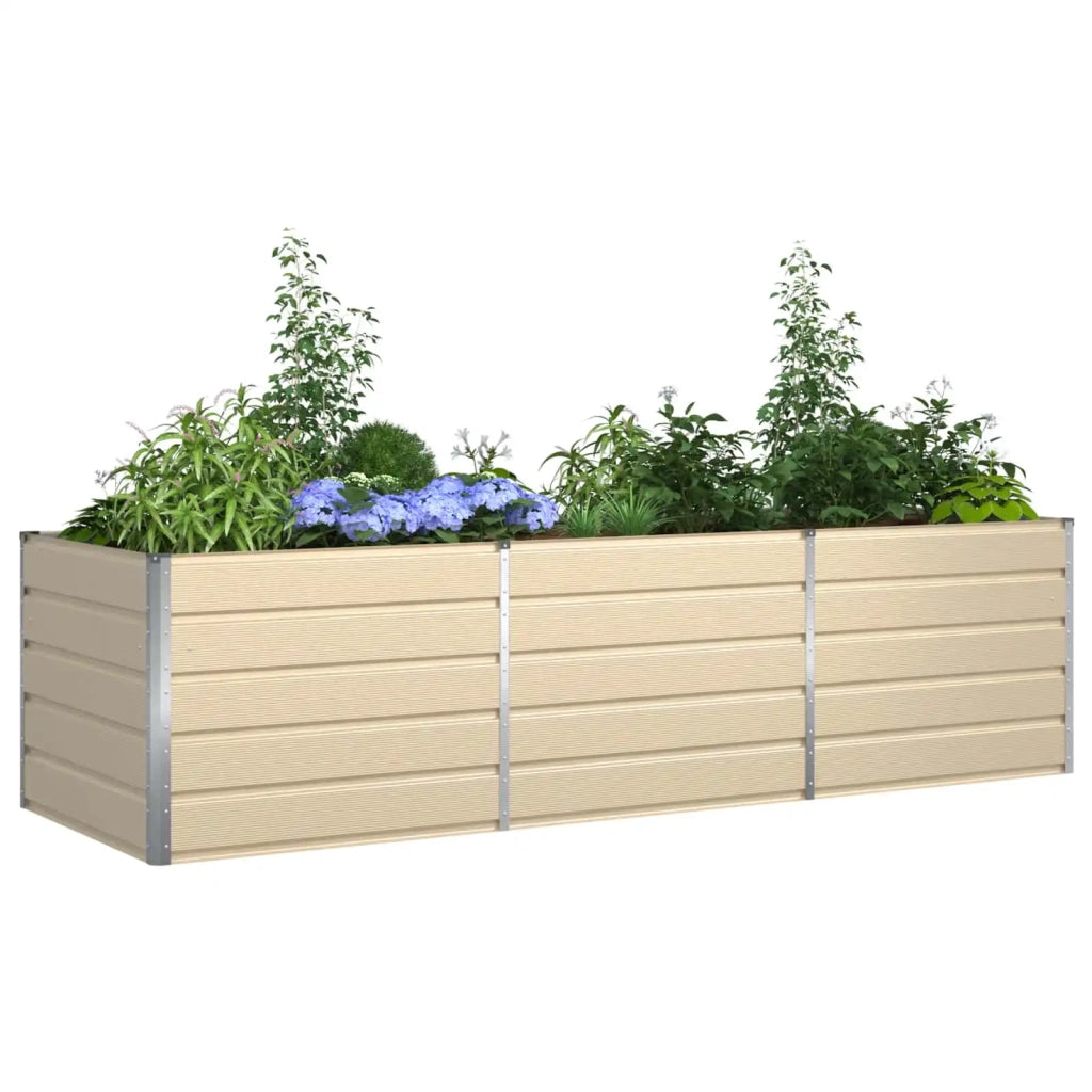 Fioriera | Cassetta per fiori | Vaso Avorio 290 x 100 x 75 cm Acciaio zincato