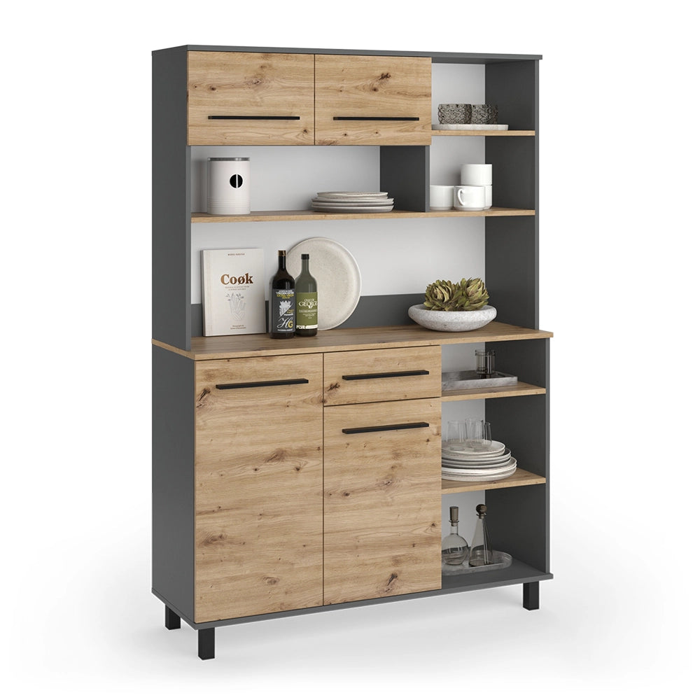 Vicco Buffet da cucina Rovere artigianale/Antracite 120.2 x 40.5 cm